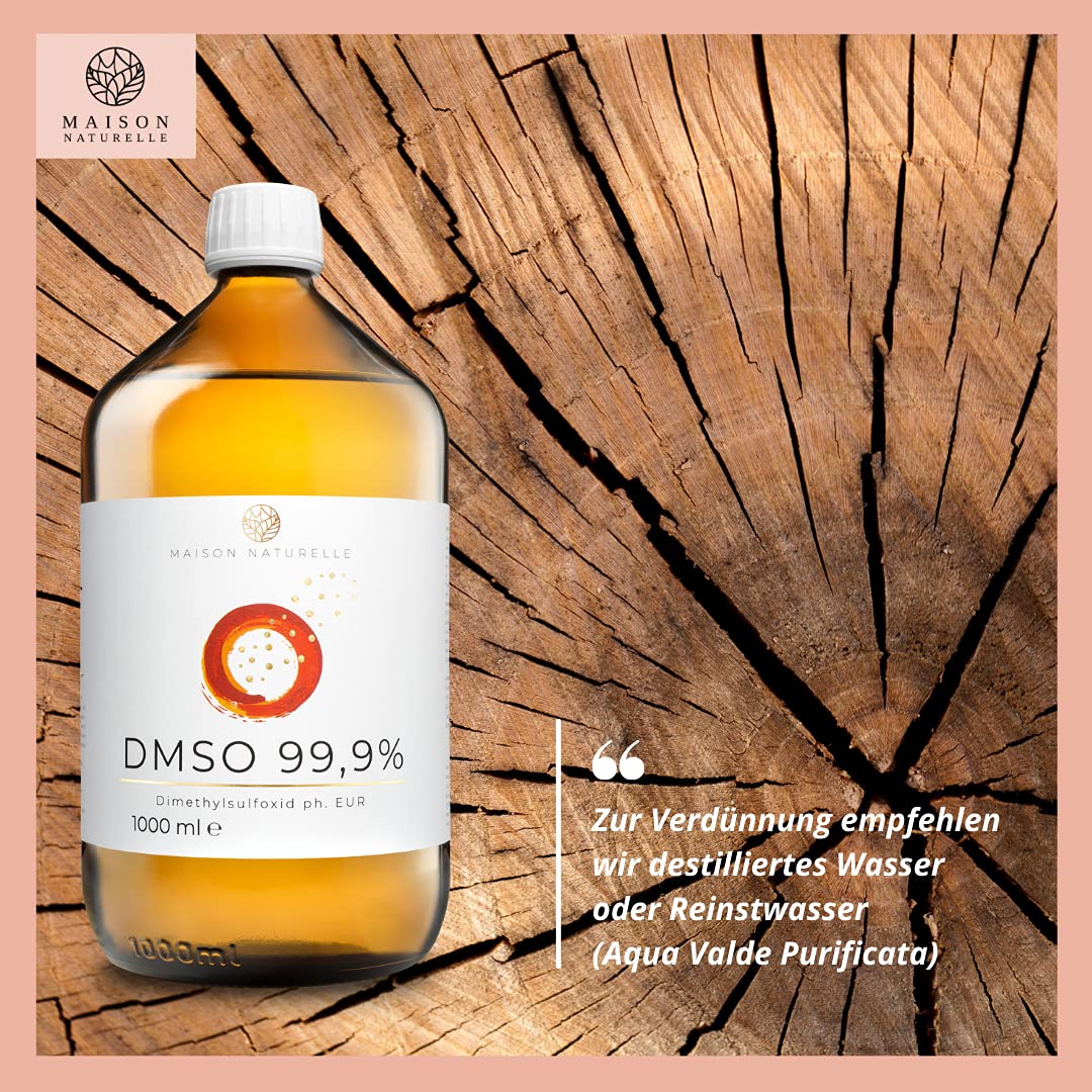 MAISON NATURELLE ® DMSO 99.9% - 1000 ml in amber glass | Dimethylsulfoxide solution in pharmaceutical grade | Maison Naturelle | DMSO Drops - Highly pure & laboratory tested (1 l (1 pack))