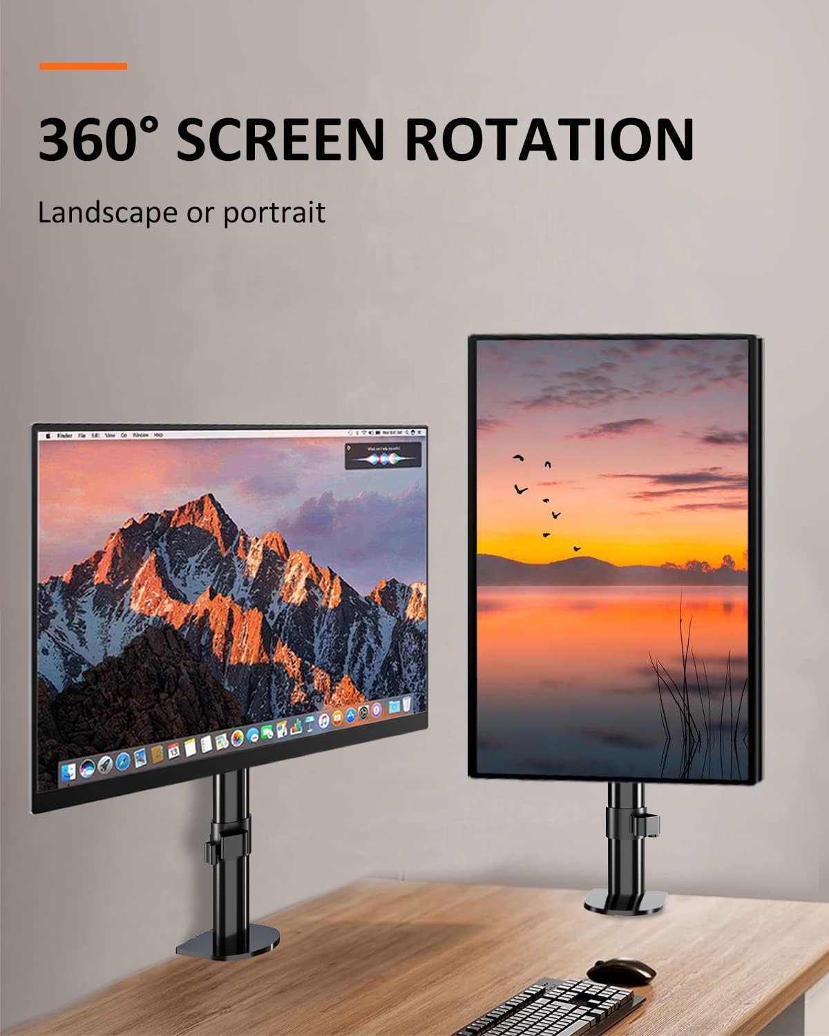 Suptek Monitor Mount for 13-27 inch Screens Monitor Stand Tilt Swivel Height Adjustable MD9401