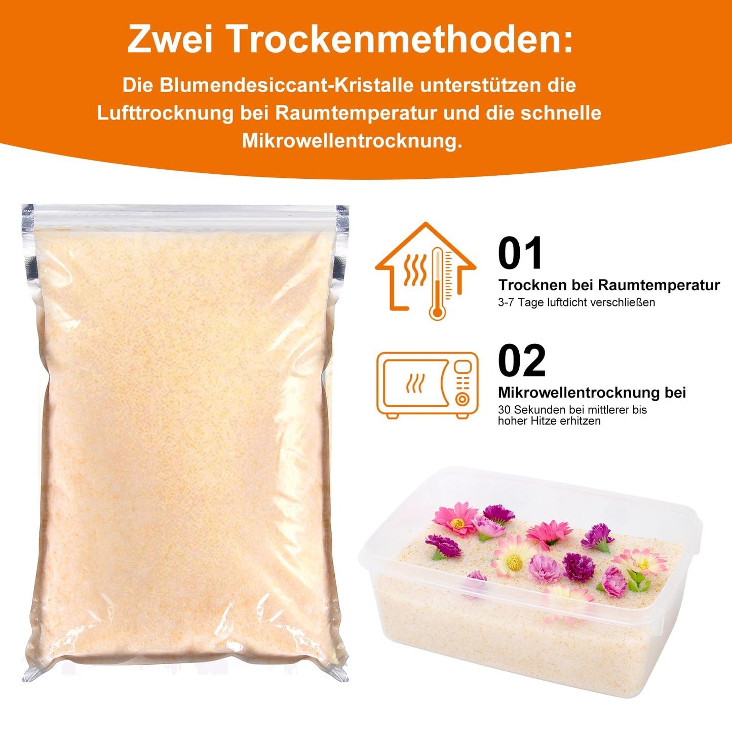 5.5 LBS Silica Gel Desiccant for Drying Flowers Silicate Dry Salt for Flowers DIY Silica Gel Reusable Drying Crystals with Color Change