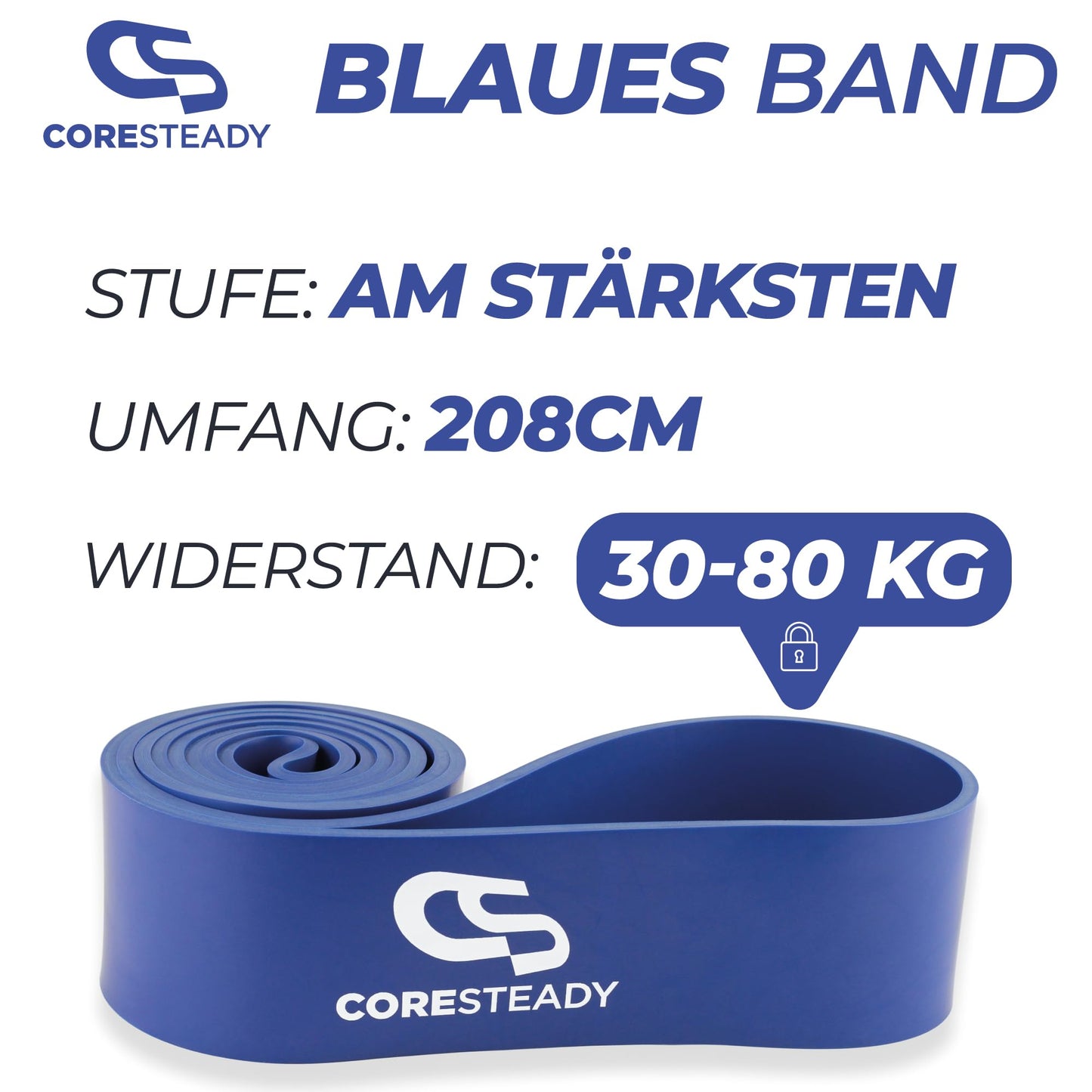 Coresteady fitness band and rubber band sport - Durable pull-up band made of rubber for men and women - Strength training and muscle building - Workout, fitness, pull-up assistance - Fitness band