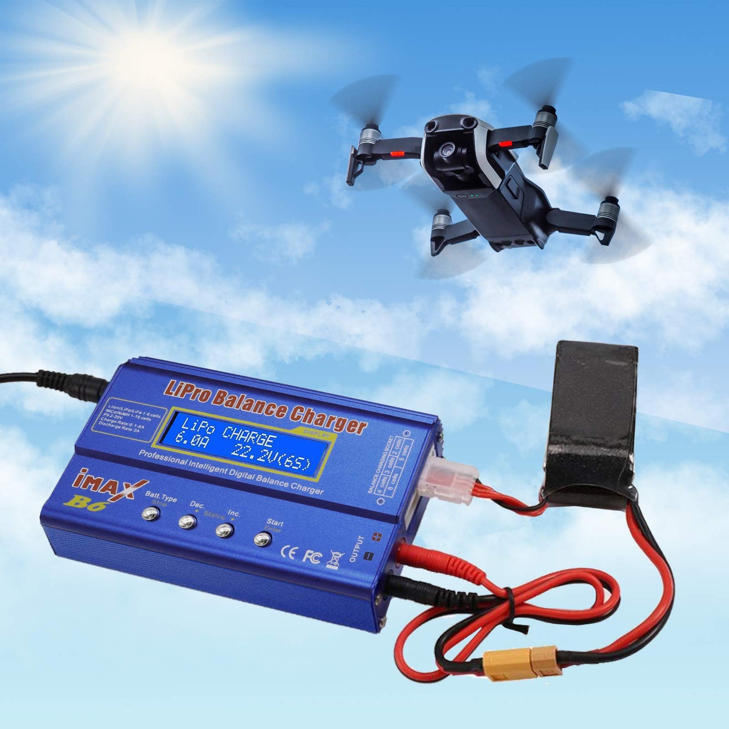 Lipo charger, 80W lipo charger balancer, 6A balance high power charger, for LiPo/Li-Ion/Life (1-6S), NiMH/NiCd (1-15S), RC hobby charger LED with power supply.