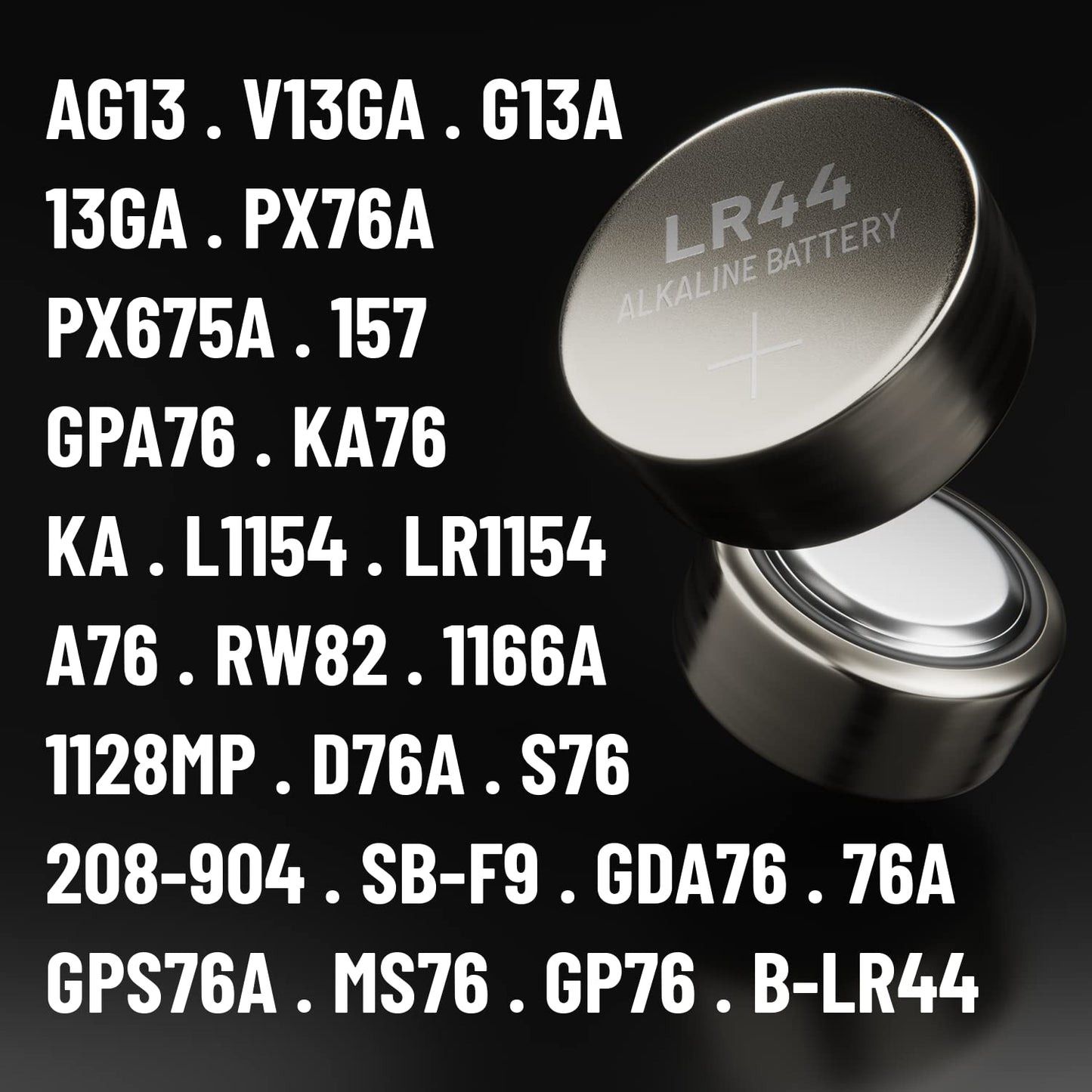 ABSINA AG13 LR44 button cell 100 pack - 1.5V alkaline button cells leak-proof & long-lasting - LR1154 / L1154 / L1154F / G13 / G13A / 13GA / 157 / V13GA / PX76A / RW82 - button batteries