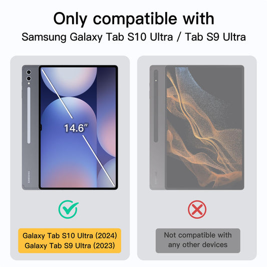 JETech case for Samsung Galaxy Tab S10 Ultra/Tab S9 Ultra 14.6 inches with S Pen holder, slim folio stand tablet case, multi-angle viewing (Graphite Black)