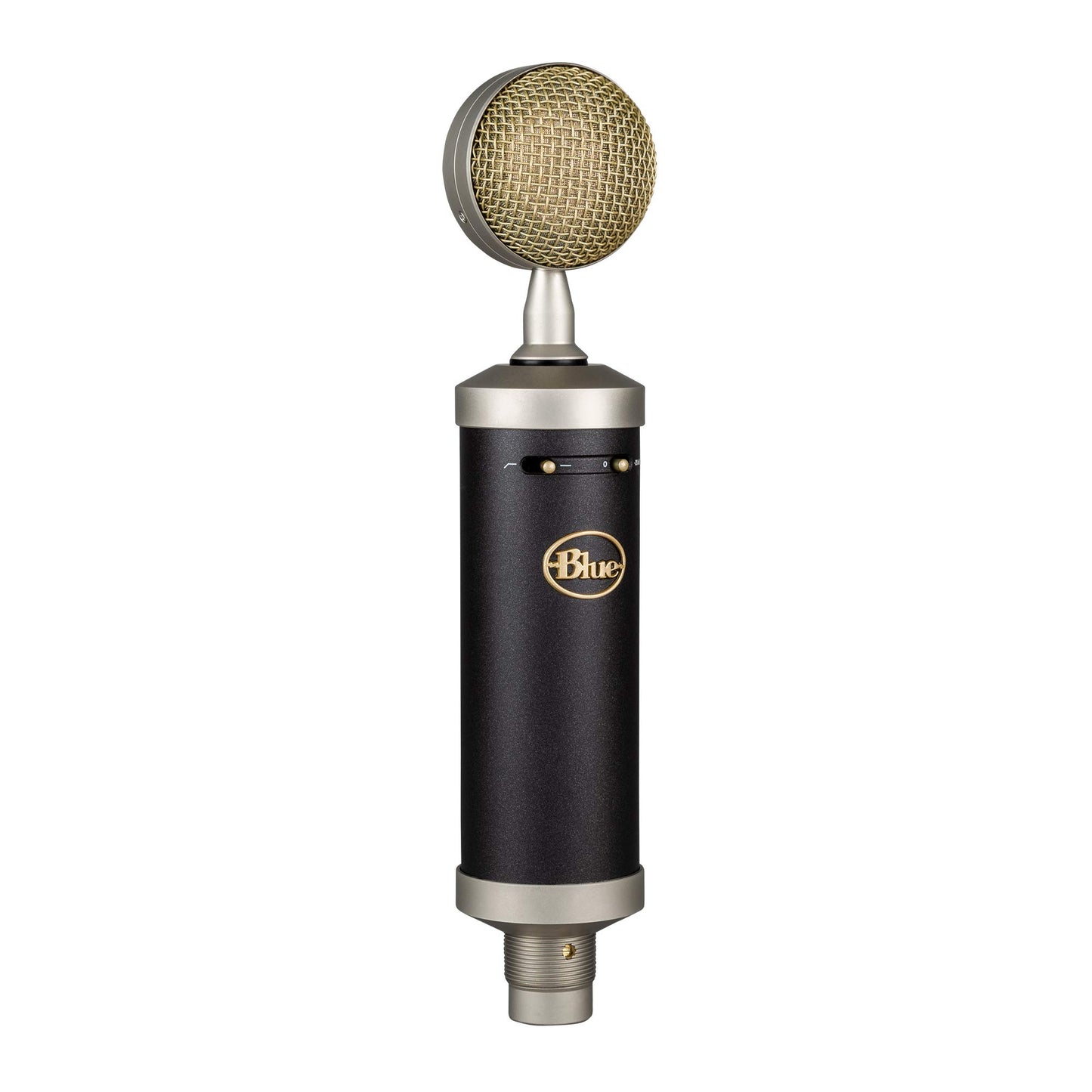 Blue Baby Bottle SL XLR condenser microphone for recording and streaming, with large diaphragm capsule, wooden storage box, and shock mount - Black