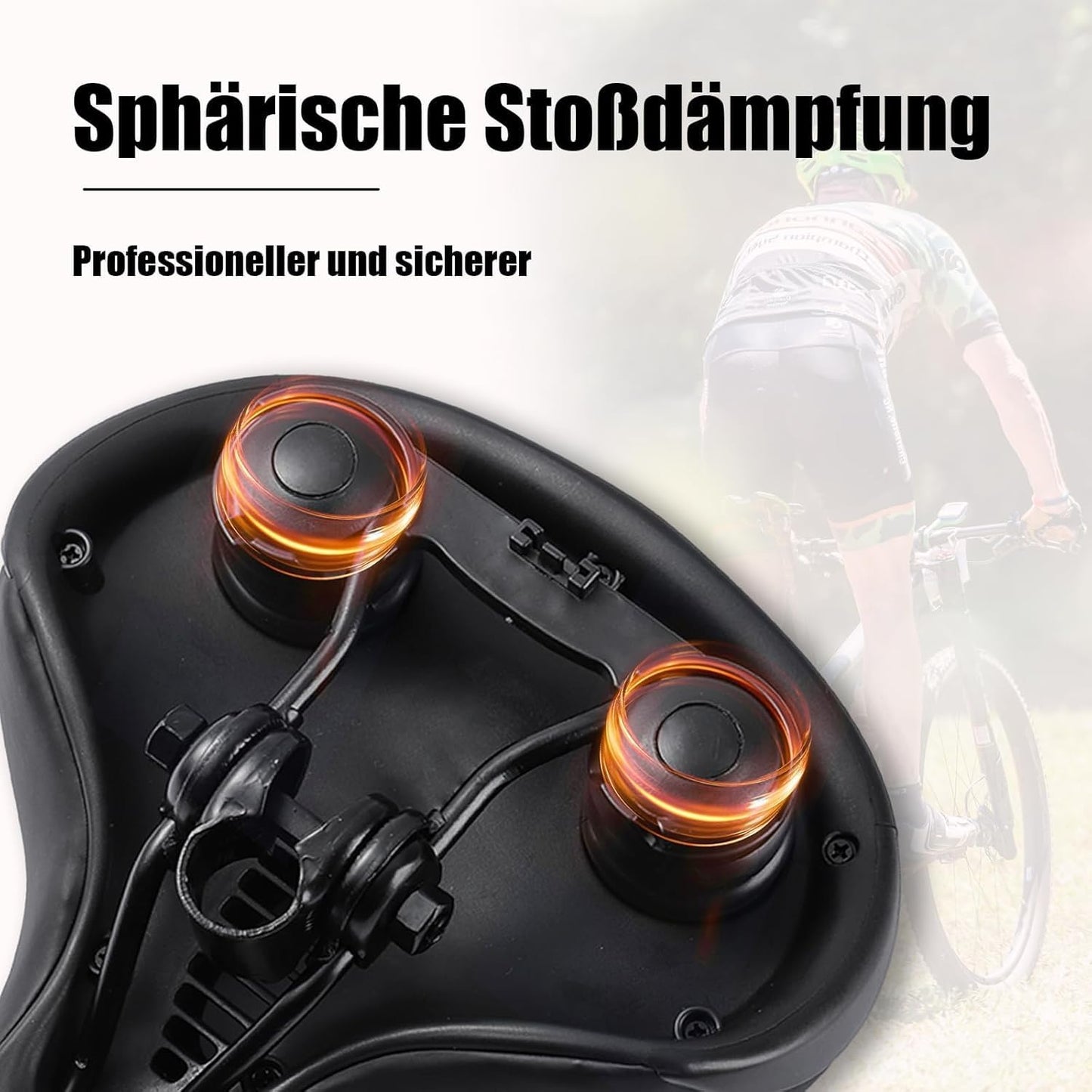 Bike seat Cloud Comfort Pro Max Saddle - Finally Pain-Free Cycling Comfortable Soft Memory Foam Bicycle Saddle with Red Warning Stripe City Bike Saddles Mountain Bike Saddles with Suspension