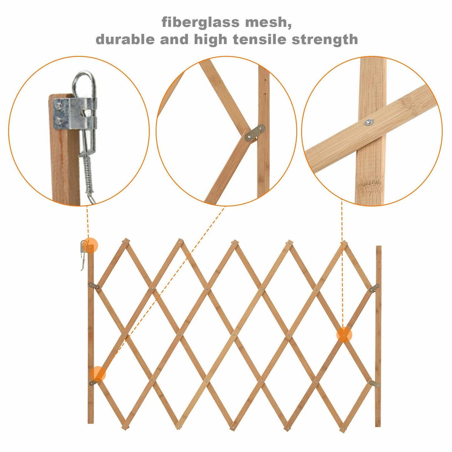 AllRight Dog barrier gate Dog gate Pet gate Staircase safety gate Wooden Mounting hardware 75 x 105 cm