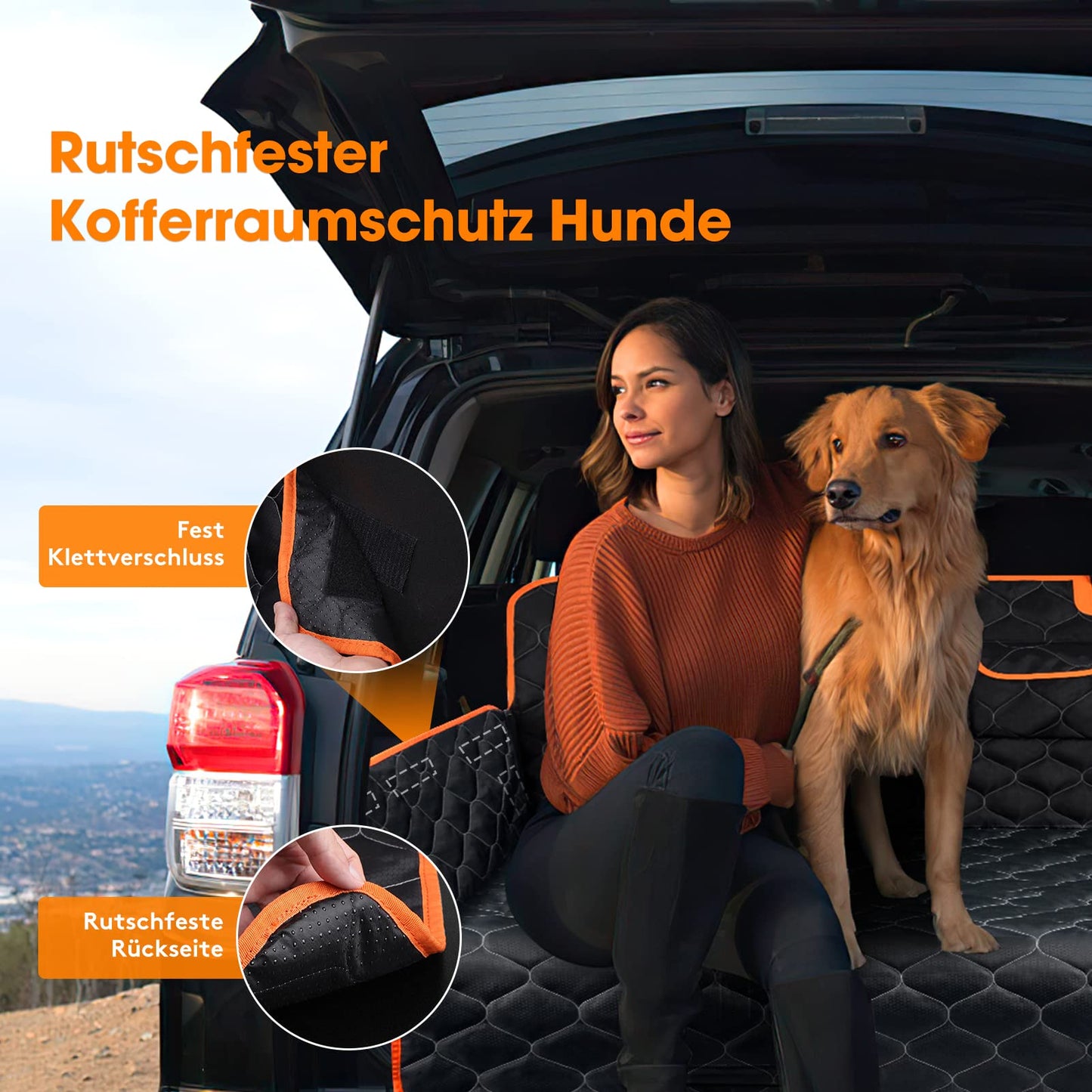 JOEJOY Car Boot Liner for Dogs with Side and Bumper Protection, Universal Waterproof Scratch-Resistant Boot Liner - Easy to Clean Dog Blanket for Car Boot