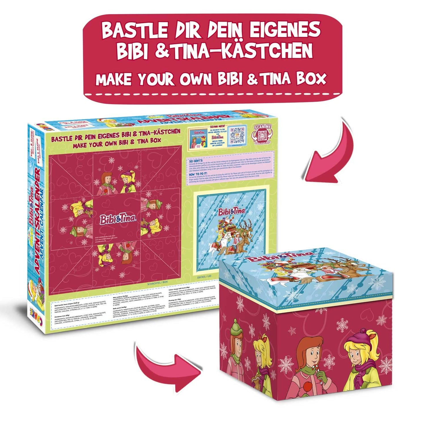 INKEE Bibi & Tina Advent Calendar for Kids - Bath Fun Toy Advent Calendar with Bath Bombs & Beauty Accessories