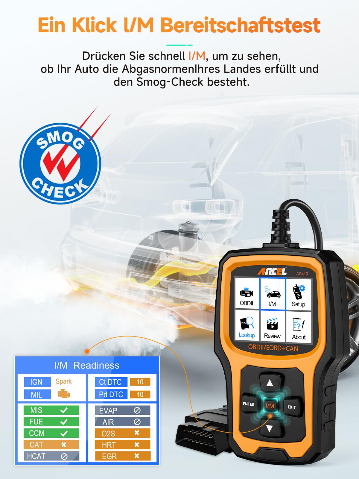 ANCEL AD410 Enhanced Auto OBD2 Diagnostic Tool, Read OBDII/EOBD Error Codes, 8 Languages, DTC Car Diagnostic Tool for All Vehicles after 2002 (Black/Yellow)