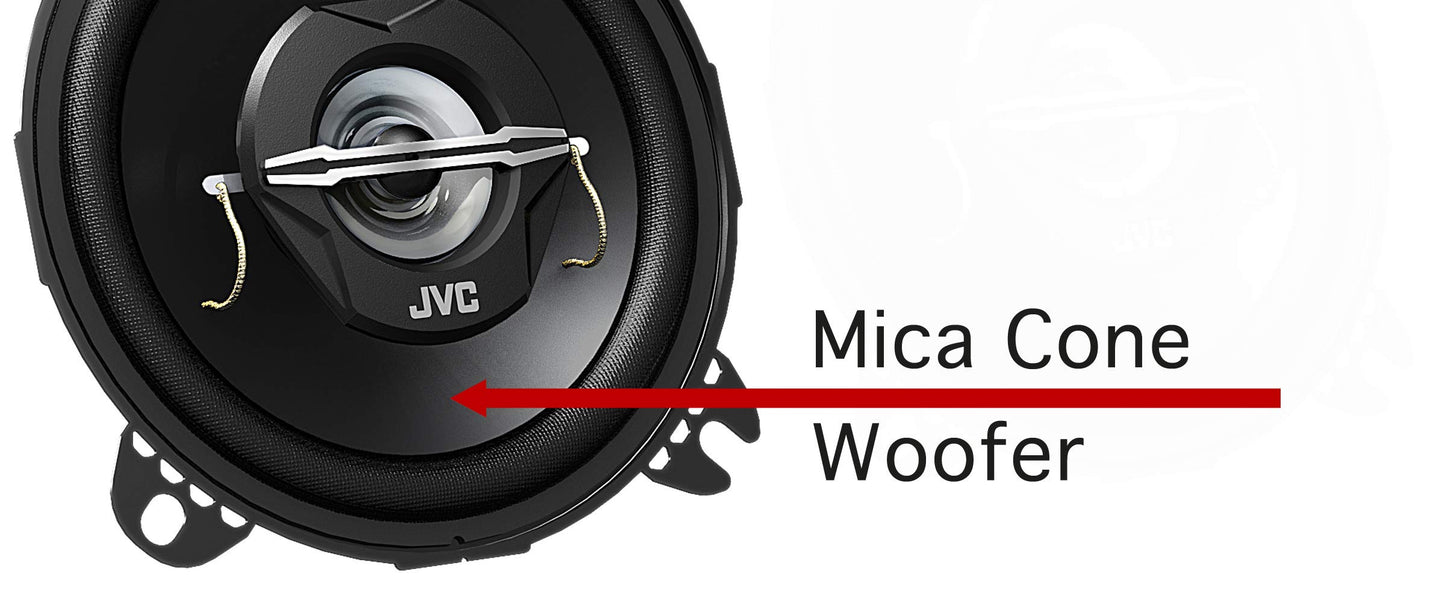 Alpine SXE-0825S 9 cm (3.5 inch) 2-way coaxial speakers & JVC CS-J420X 10 cm 2-way coaxial speakers, 2 pieces.