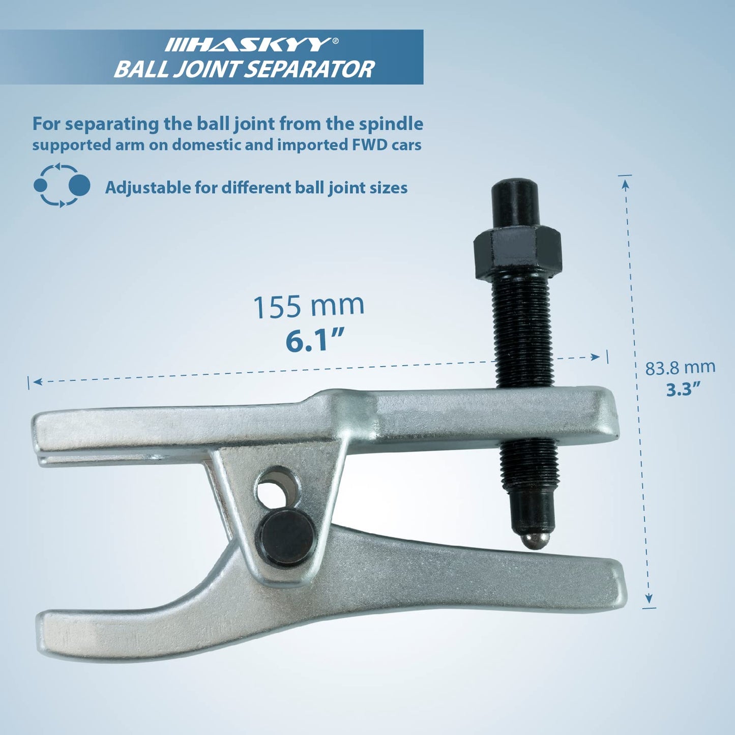 HASKYY 5-Piece Tool Set for ball joints, tie rods, ball joints, spindle joints, control arms - compatible with many car brands.