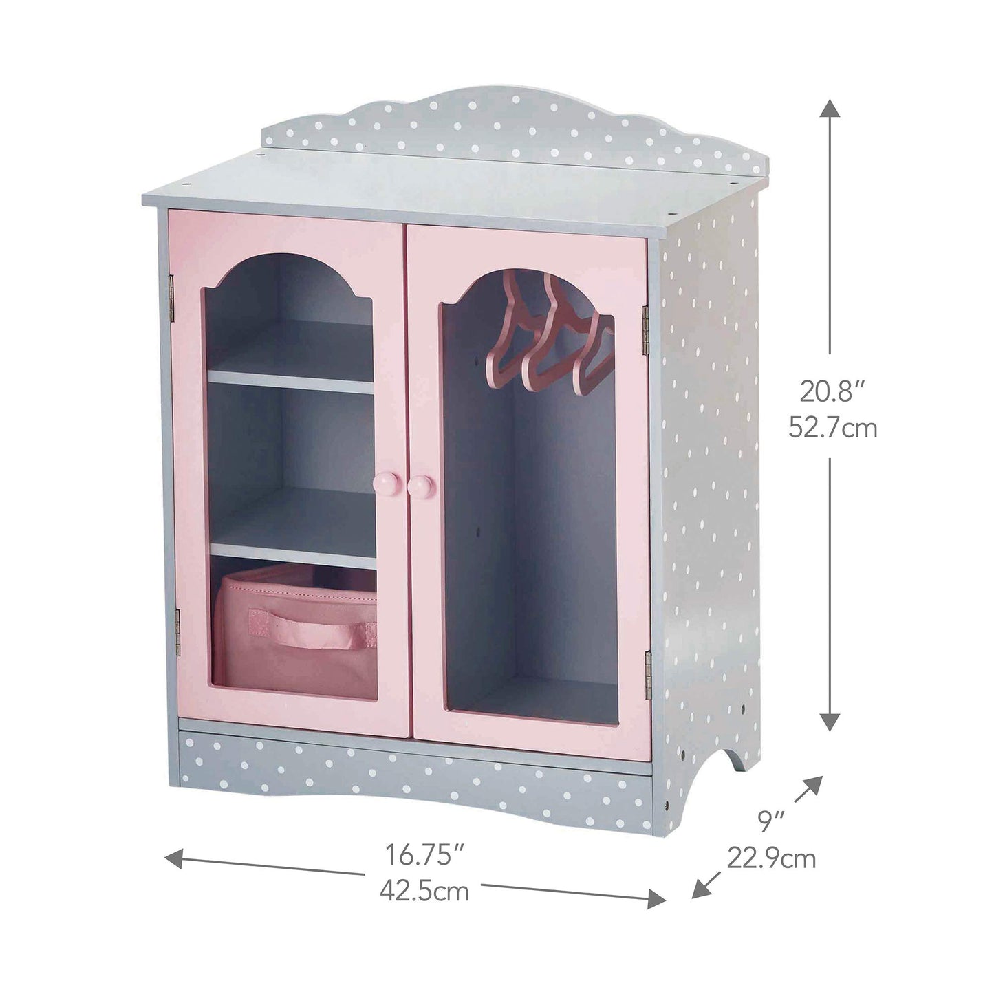 Doll wardrobe wooden doll accessories baby dolls toy Olivia's World TD-0210AG