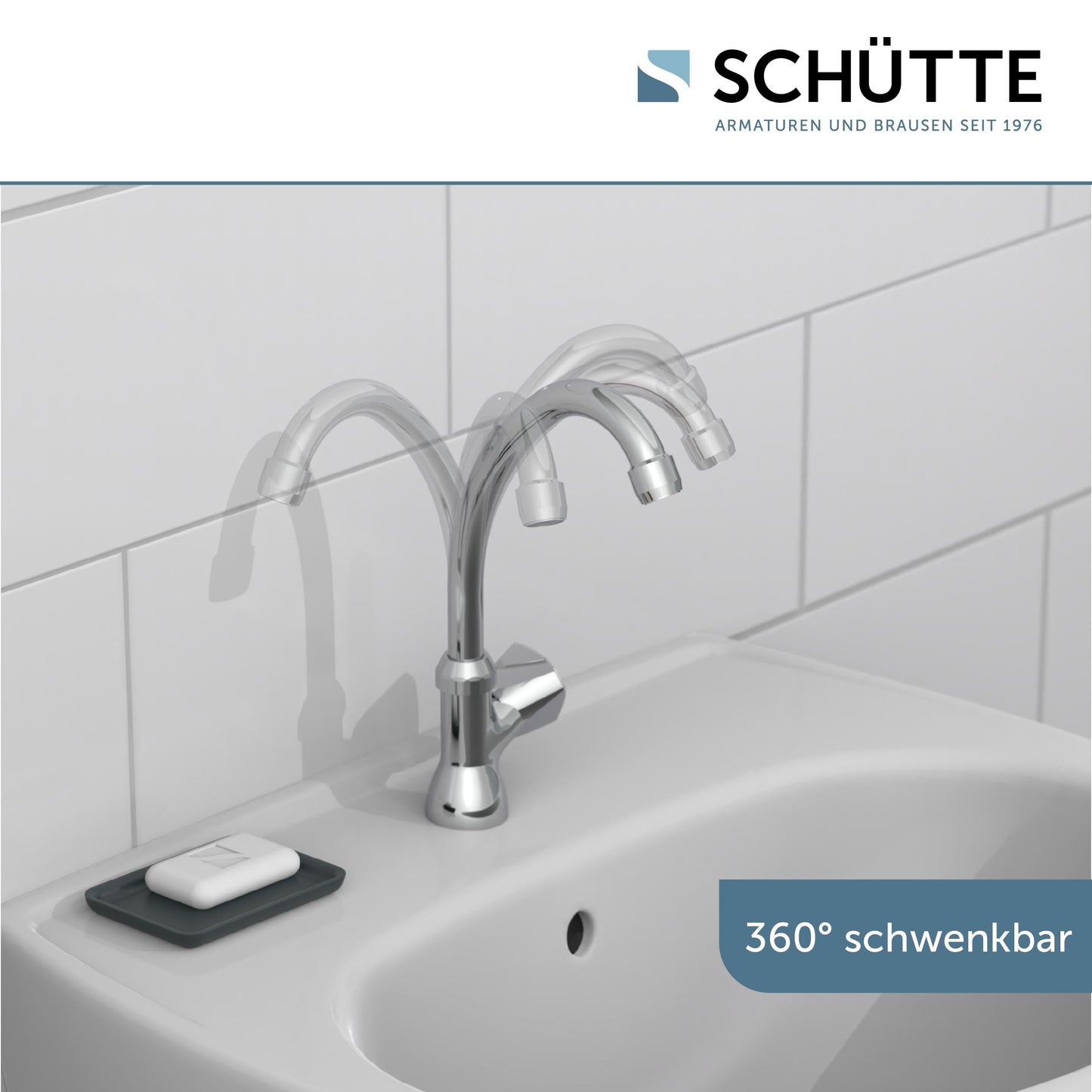 Pour cold water tap CARNEO, faucet, bathroom faucet for cold water only, swiveling stand valve, 37970, chrome