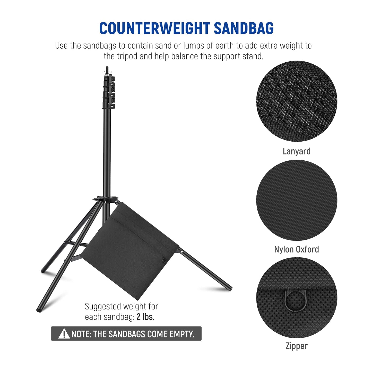 NEEWER 8.5x10ft Adjustable Background Stand Set, Photography Background Support System with 4 Crossbars, 6 Spring Clamps, 6 Background Clips, 2 Sandbags, and Carrying Bag.