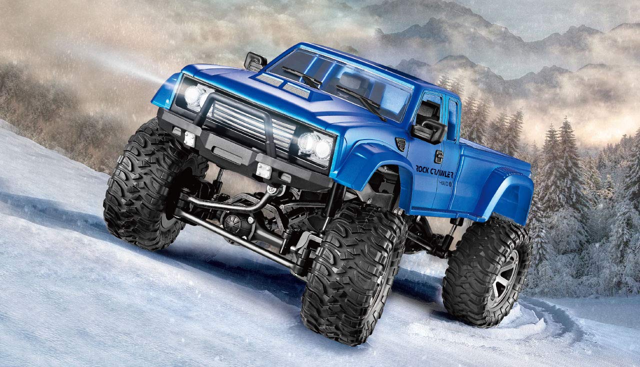 Amewi Pickup Truck Brushed 1:16 RC model car Electric Crawler Four-wheel drive (4WD) RtR 2.4GHz, Blue