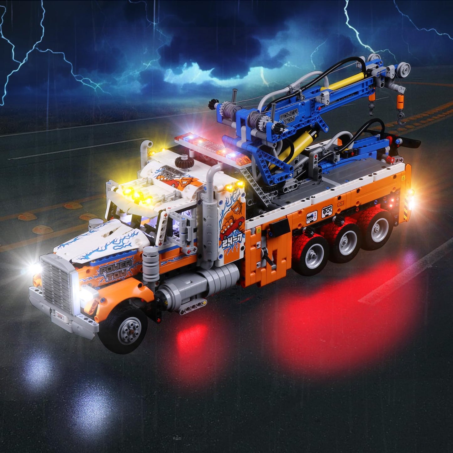 cooldac LED lighting kit compatible with Lego Technic Heavy-Duty Tow Truck, LED light set compatible with Lego 42128 Technic Heavy-Duty Tow Truck model (lights only, no models)