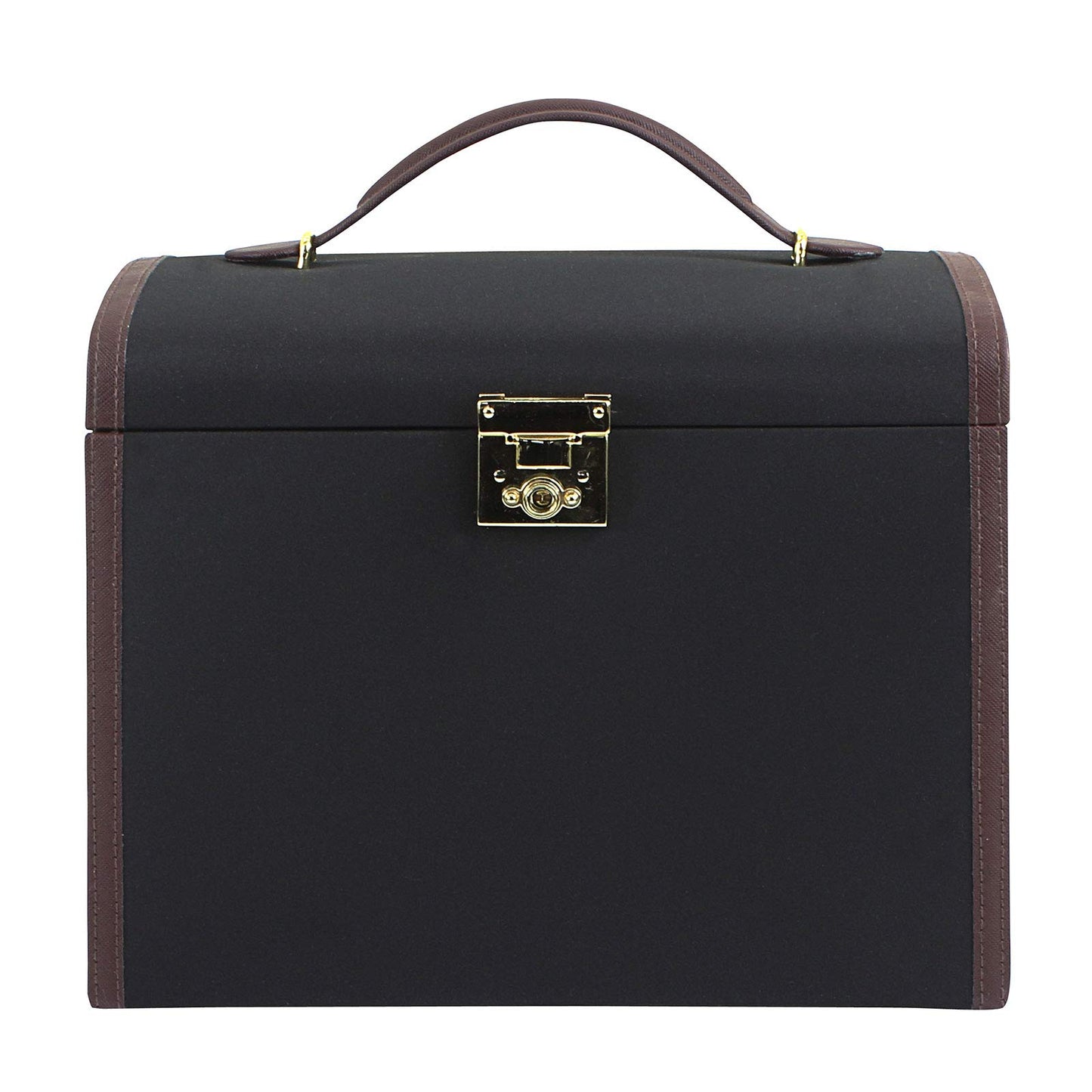 Friedrich23 Jewelry Box - Jewelry and Watch Case Copenhagen 2.0 Microfiber in black - Drawers and hinged door