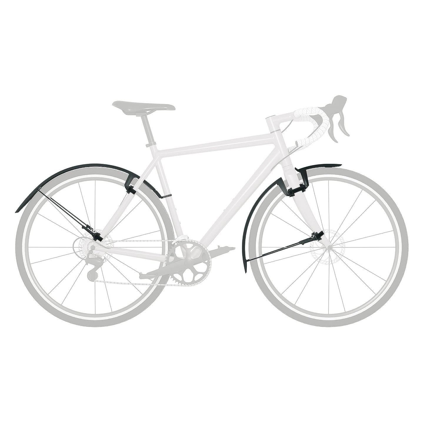 SKS GERMANY SPEEDROCKER SET Mudguard set with struts: Bike accessory (wheel protection for gravel bikes, cyclocross bikes & road bikes; double spoiler function; extendable extension profile)
