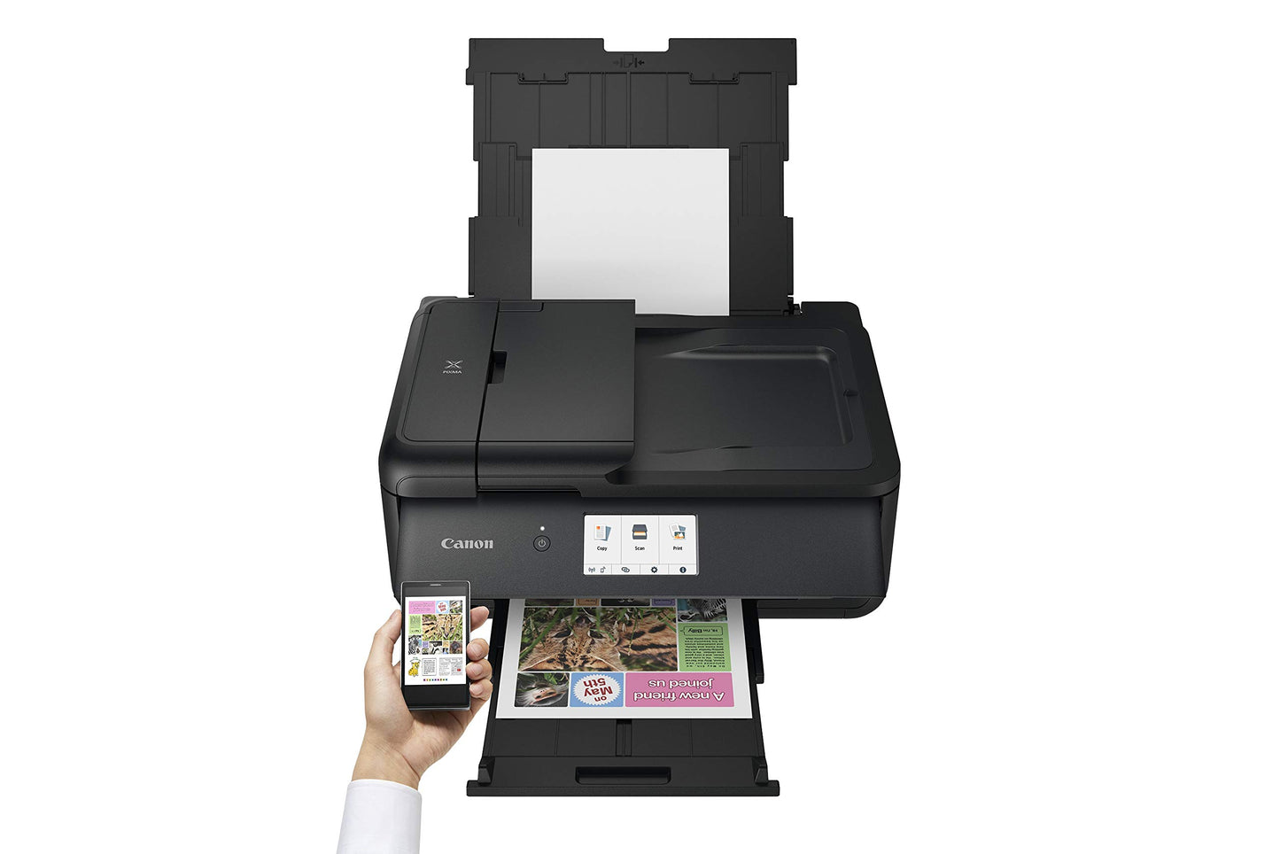 Canon PIXMA TS9550a printer color inkjet multifunction device for DIN A4 A3 (printer A3, scanner, copier, 5 separate inks, WLAN, LAN, print app, 2 paper feeders, duplex printing) black
