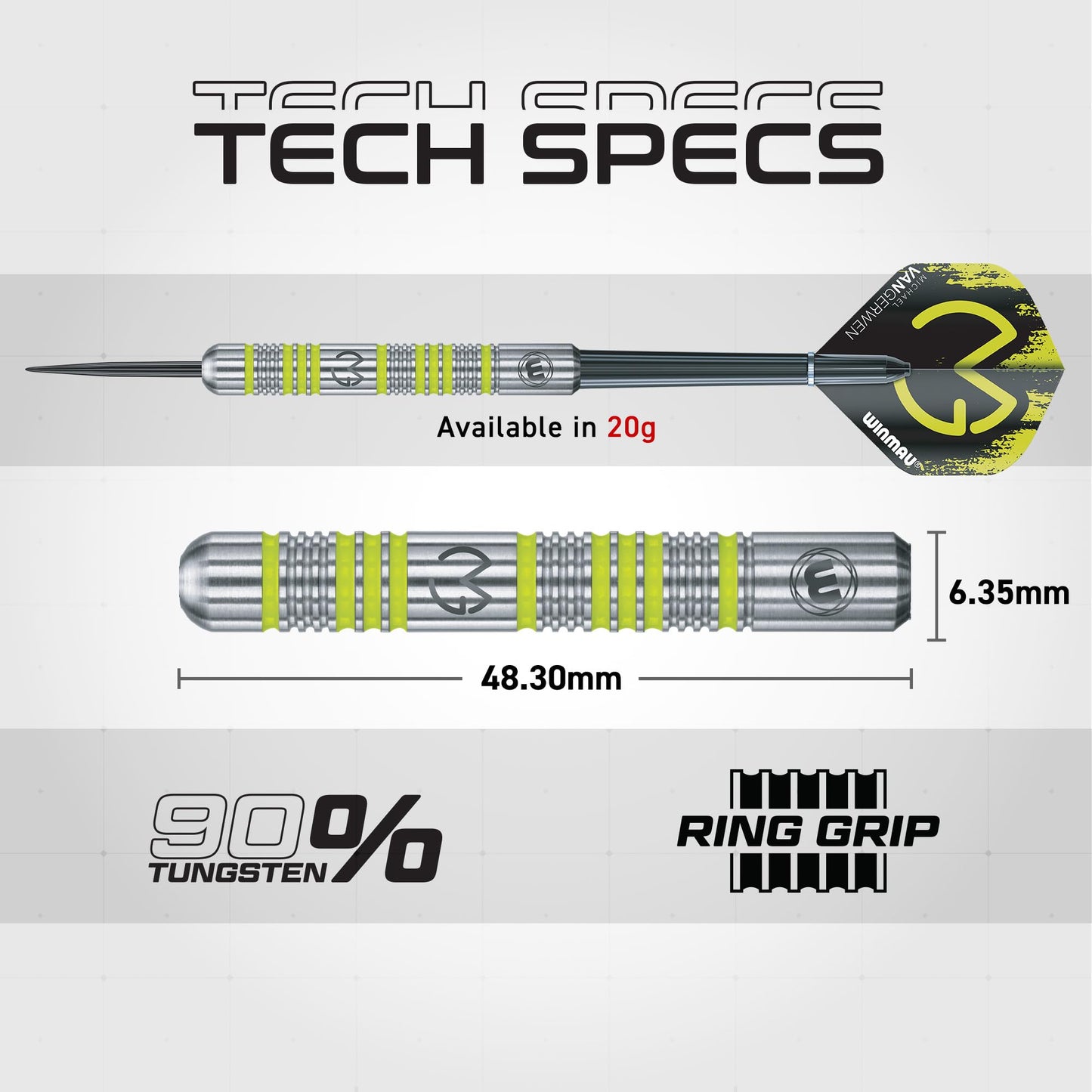 WINMAU - Professional Player - Michael Van Gerwen MvG Gift Set - 20g Steel Tip Darts - 50 Piece Pro Darts Set - Includes 4 x Stems, 4 x Flights, and accessories