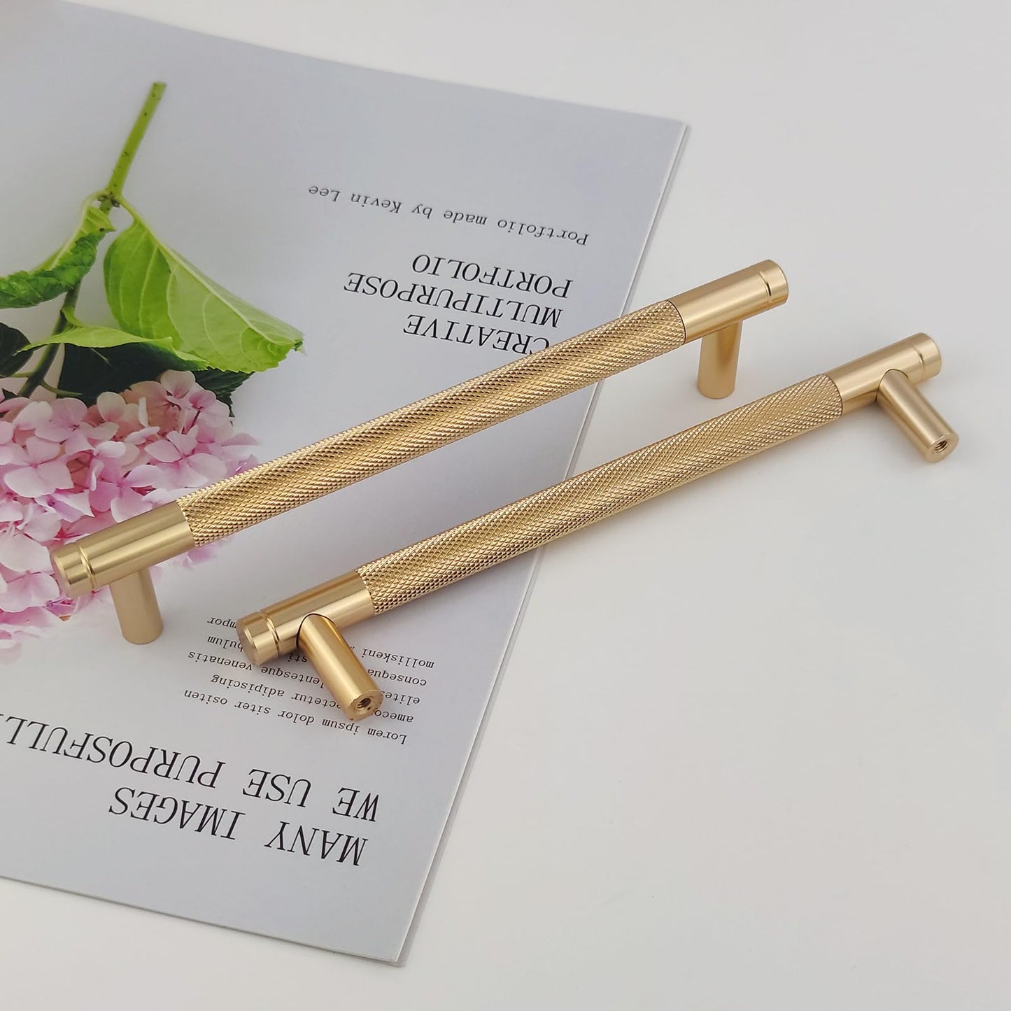 Pexintek 6-Pack Cabinet Handles Gold Modern Furniture Pulls 160mm Hole Spacing Kitchen Drawer Pulls Vintage Handles for Kitchen Cabinets Dresser (Gold)
