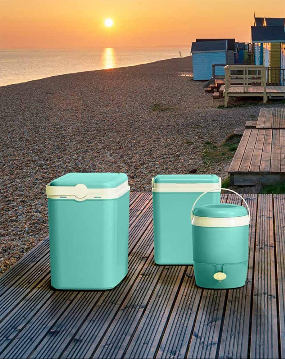 Cool box | Passive cooler | Plastic cooler bags with polystyrene thermal insulation (36 L, Turquoise)