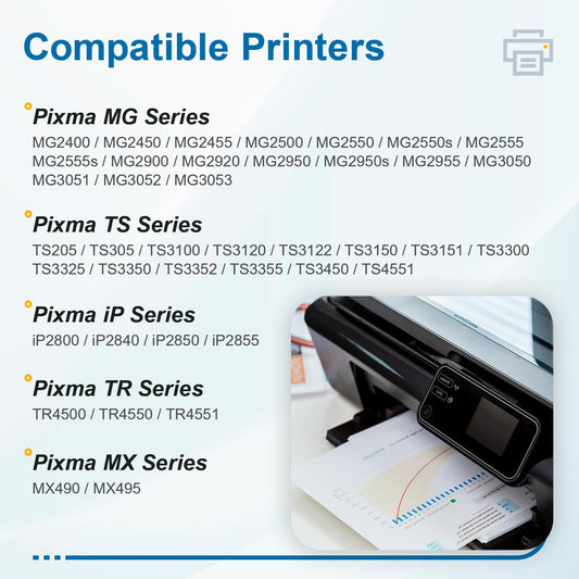 Ink cartridges 545 546 XL, PG-545XL CL-546XL Compatible for Canon ink cartridges 545 546 XL Multipack for Pixma TS3400 TS3100 TS3150 TS3151 TS3300 TS3350 TS3450 TS3355 TR4551 MG2500 MG2550s
