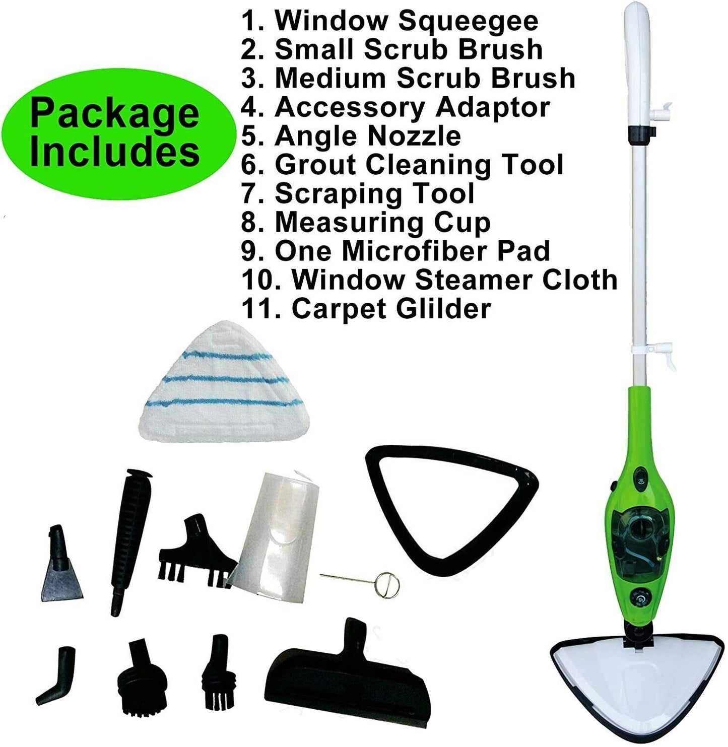10-in-1 Steam & Clean vacuum and steam cleaner, 1500W steam mop, 350ml water tank capacity, 11 accessories, Kills and eliminates 99.9%* of viruses, germs, and bacteria.