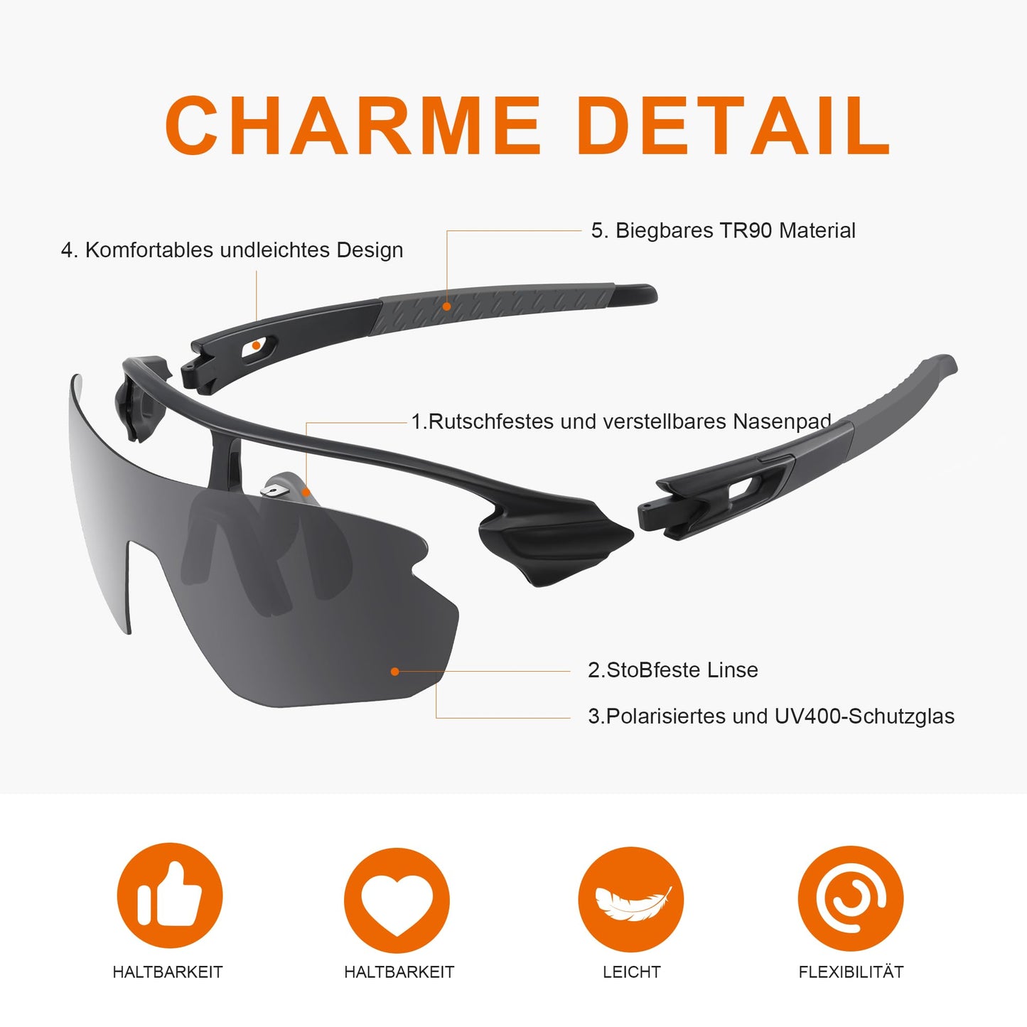 suoso sports glasses-bike glasses-men-women-polarized-sunglasses-sunglasses-men-women-UV400 protection-fast glasses-rave, i-white gray