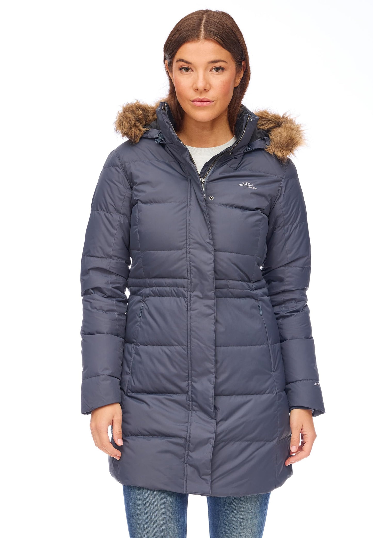 Jeff Green Women's Breathable Waterproof Down Outdoor Parka Fely, Color: Dark Grey, Size: 40