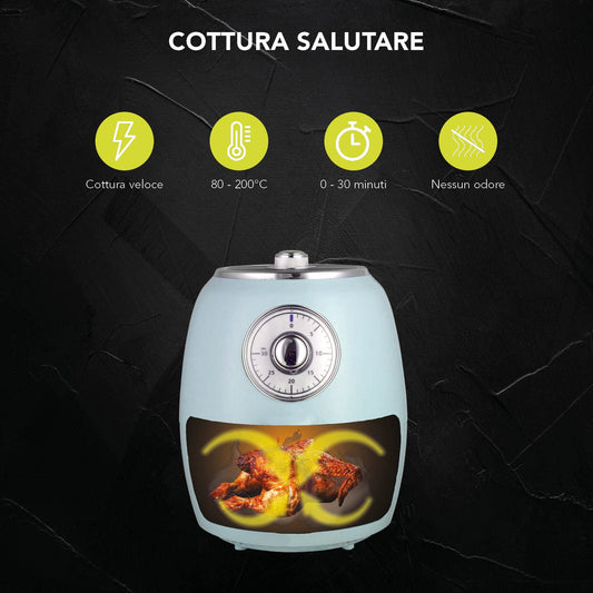 Improve IMPFR2510 Retro Hot Air Fryer Oil Free 2.5L 1500W 200°C 30 Minute Timer