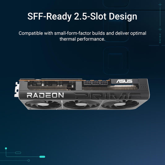 ASUS Prime Radeon RX 9070 XT OC Edition 16GB GDDR6 Gaming Graphics Card (AMD Radeon RX 9070XT, PCIe 5.0, 1x HDMI 2.1b, 3x DisplayPort 2.1a, 2.5-Slot Design, PRIME-RX9070XT-O16G)