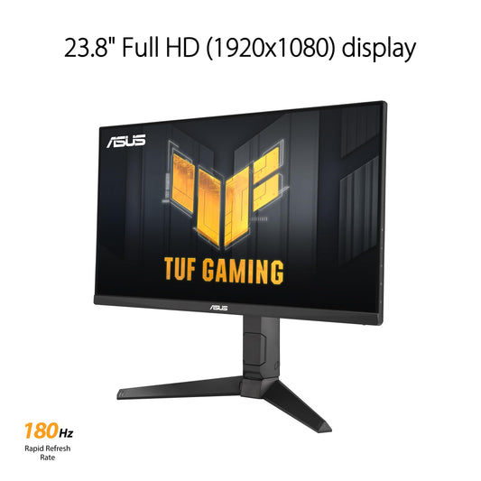 ASUS TUF Gaming VG249QL3A - 24-inch Full HD monitor - 180 Hz, 1ms GtG, G-Sync, FreeSync, AdaptiveSync, ELMB, GameFast Input - Fast-IPS panel, 16:9, 1920x1080, DP, HDMI, ergonomic, speaker