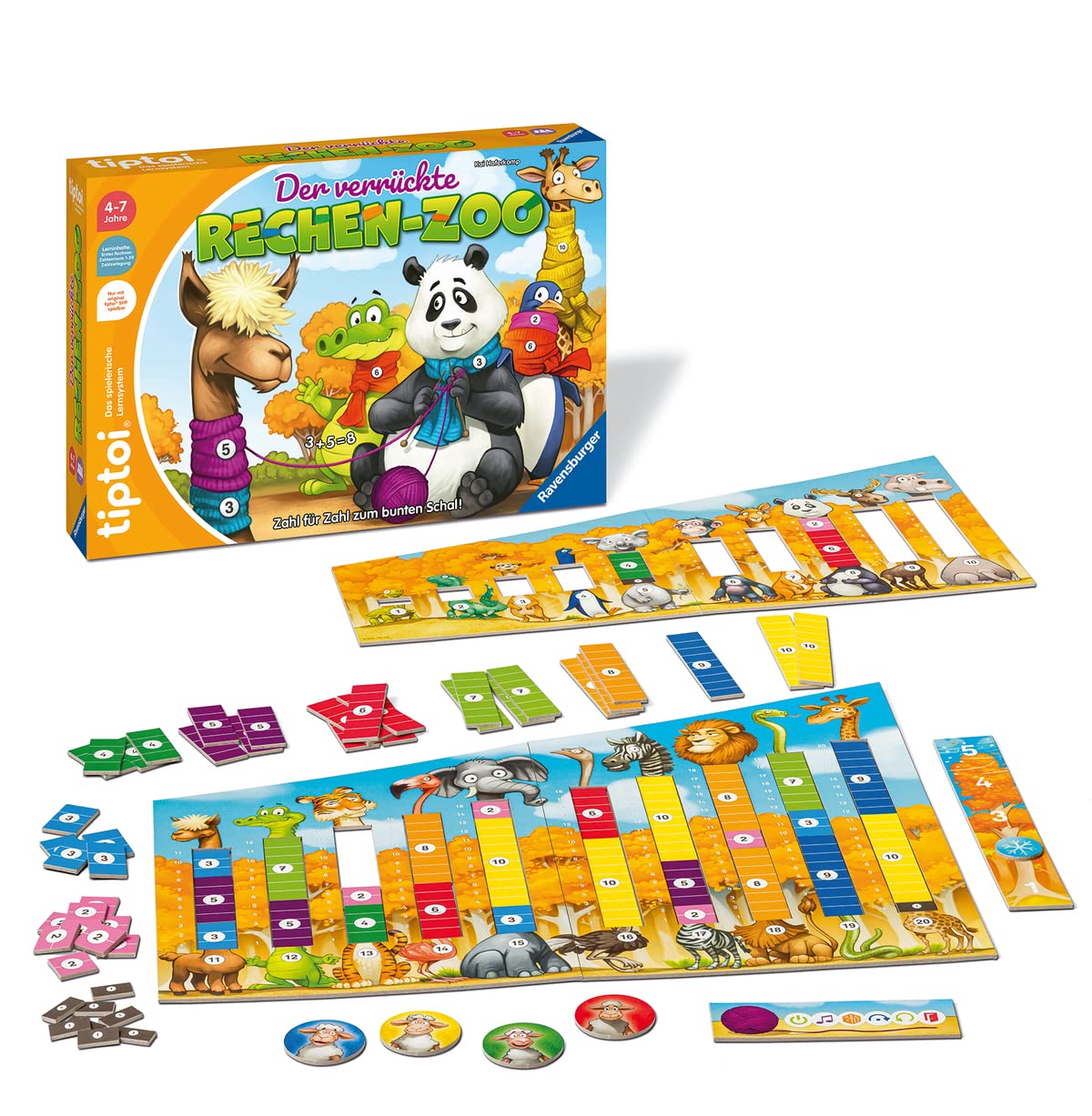 Ravensburger Tiptoi - Let's Play School & The Crazy Math Zoo - Educational Games for Ages 4-5 for 1-4 Players