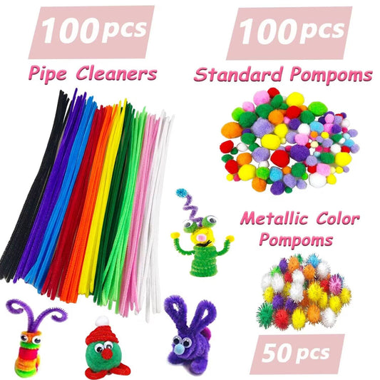 3000 piece children's DIY craft kit, craft suitcase with pipe cleaners, googly eyes, beads. Creative scrapbooking kit for girls and boys ages 4-8. Gift in Rose color.