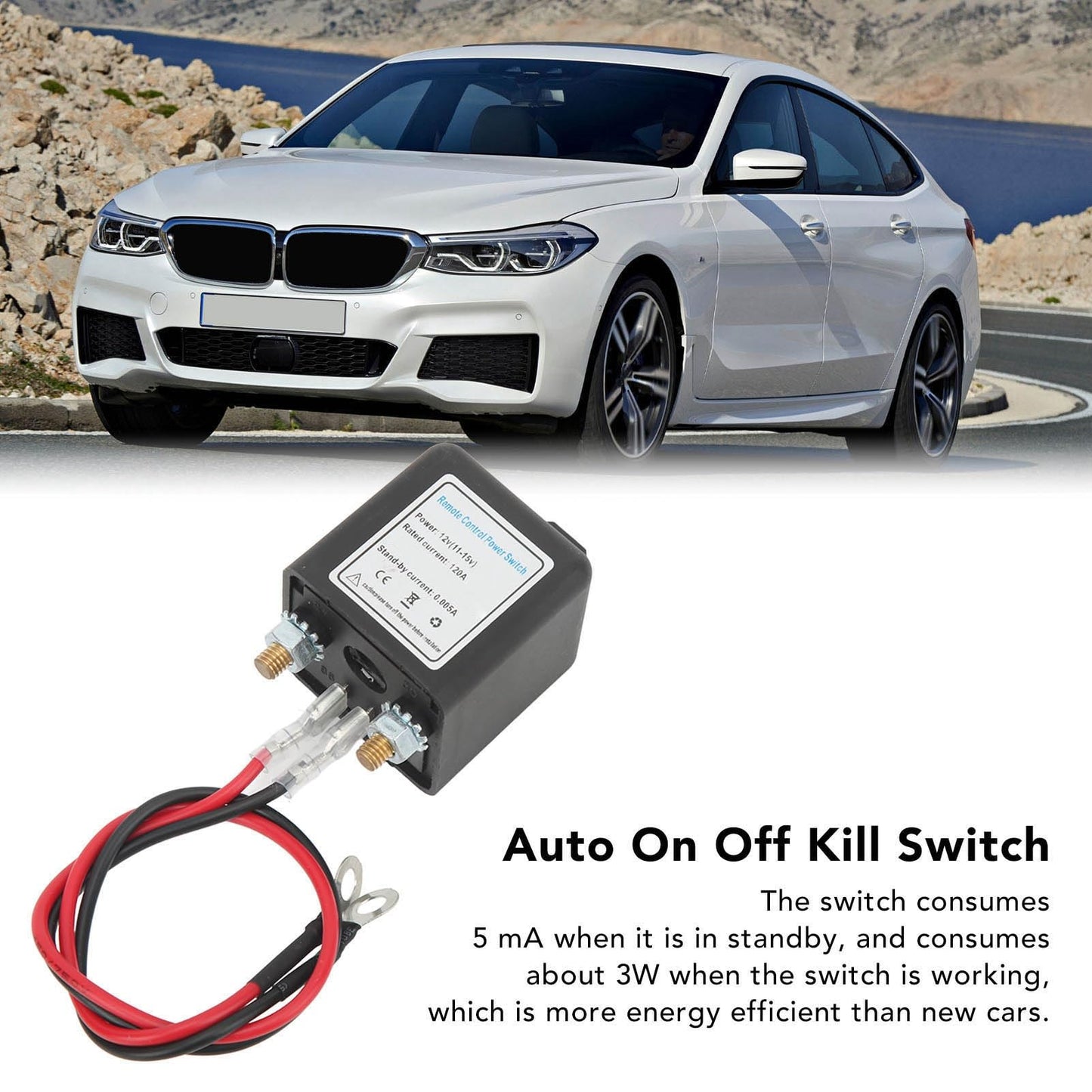 Improved Remote Battery Disconnect Switch for cars, Battery Disconnect Switch, DC12V Remote Battery Disconnect Switch Auto On Off Switch for Car (12V120A)