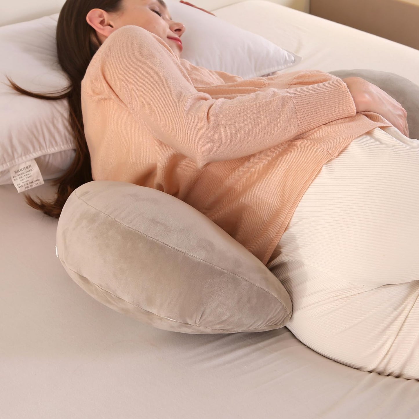 MINGPINHUIUS Pregnancy Pillow Nursing Pillow, U-shaped Pregnancy Pillow, Side Sleeper Pillow with Removable and Washable Cover, Support for Back Belly Hips Legs (Khaki)