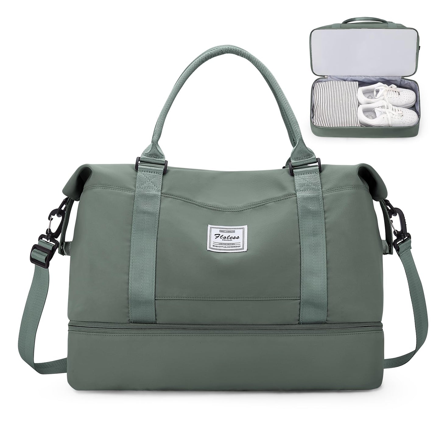 Women's Travel Bag Easyjet Hand Luggage Bag Sports Bag Weekender Bag Waterproof Swim Bag Travel Bag Duffle Bag Fitness Bag Training Bag Hospital Bag with Shoe Compartment, A2-Green