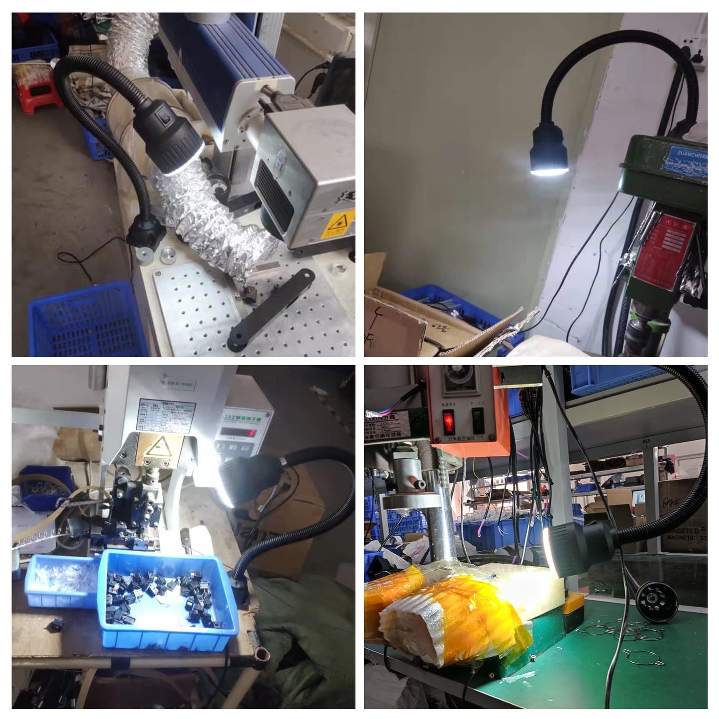 Flexible gooseneck light 12W Led work light 1200 lumens lathe Led light with magnetic base for lathe CNC milling drilling machine sewing machine industrial lighting tool machine light