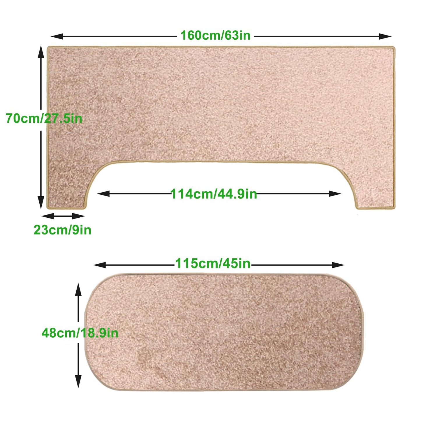 PPGE HOME Soundproofing Carpet Piano, Piano Soundproofing Mat, Floor Soundproofing Carpet Stool Soundproofing Mat Non-Slip (Khaki)
