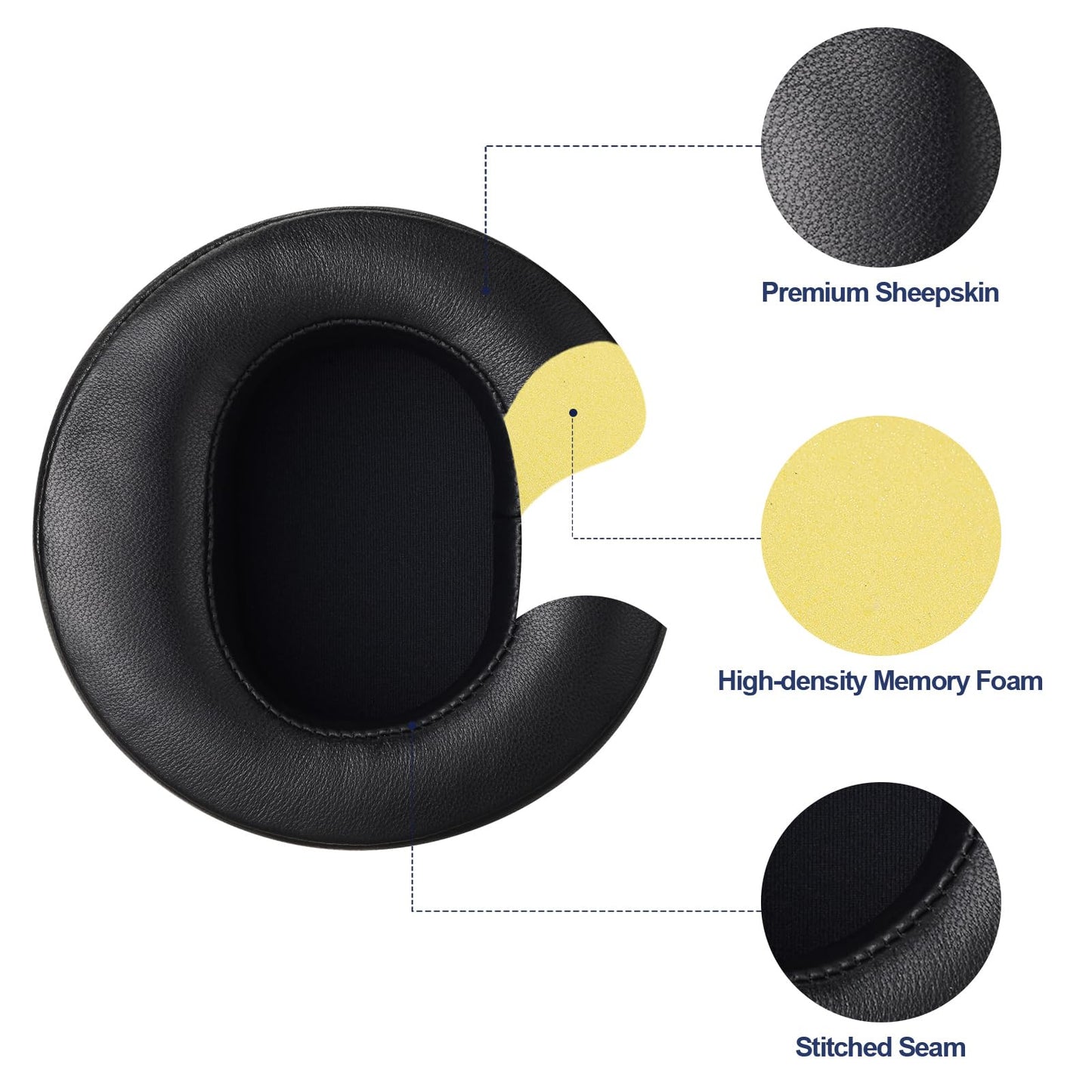AHG Premium sheepskin ear cushions and headband, compatible with Audeze LCD-2 LCD-3 LCD-4 LCD-4z LCD-X LCD-XC LCD-MX4 and LCD-GX headsets.