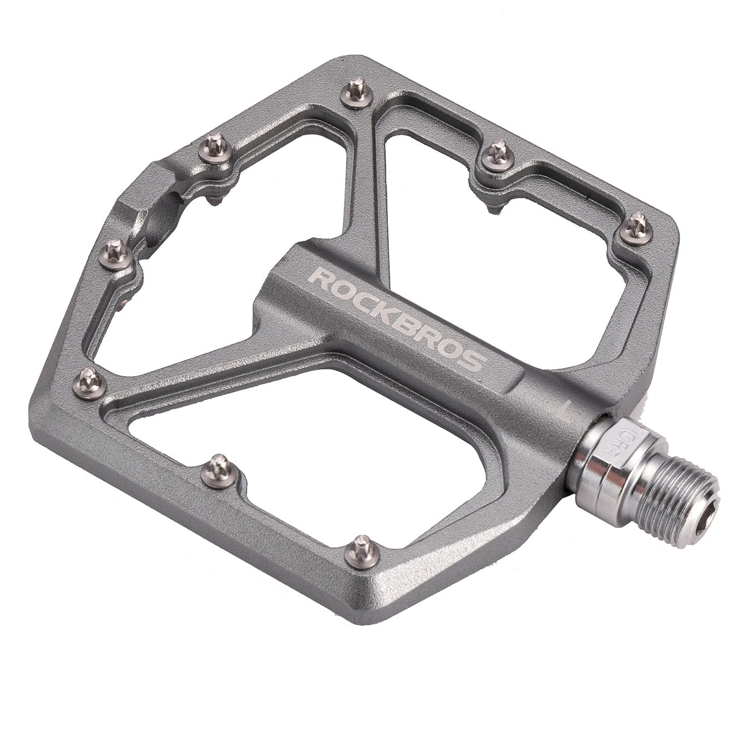 ROCKBROS Bike Pedals, CNC-machined 9/16-inch Flat Pedals made of aluminum, Flat pedals with non-slip platform & Cr-Mo steel axle for MTB, road bike, gravel & trekking bike.