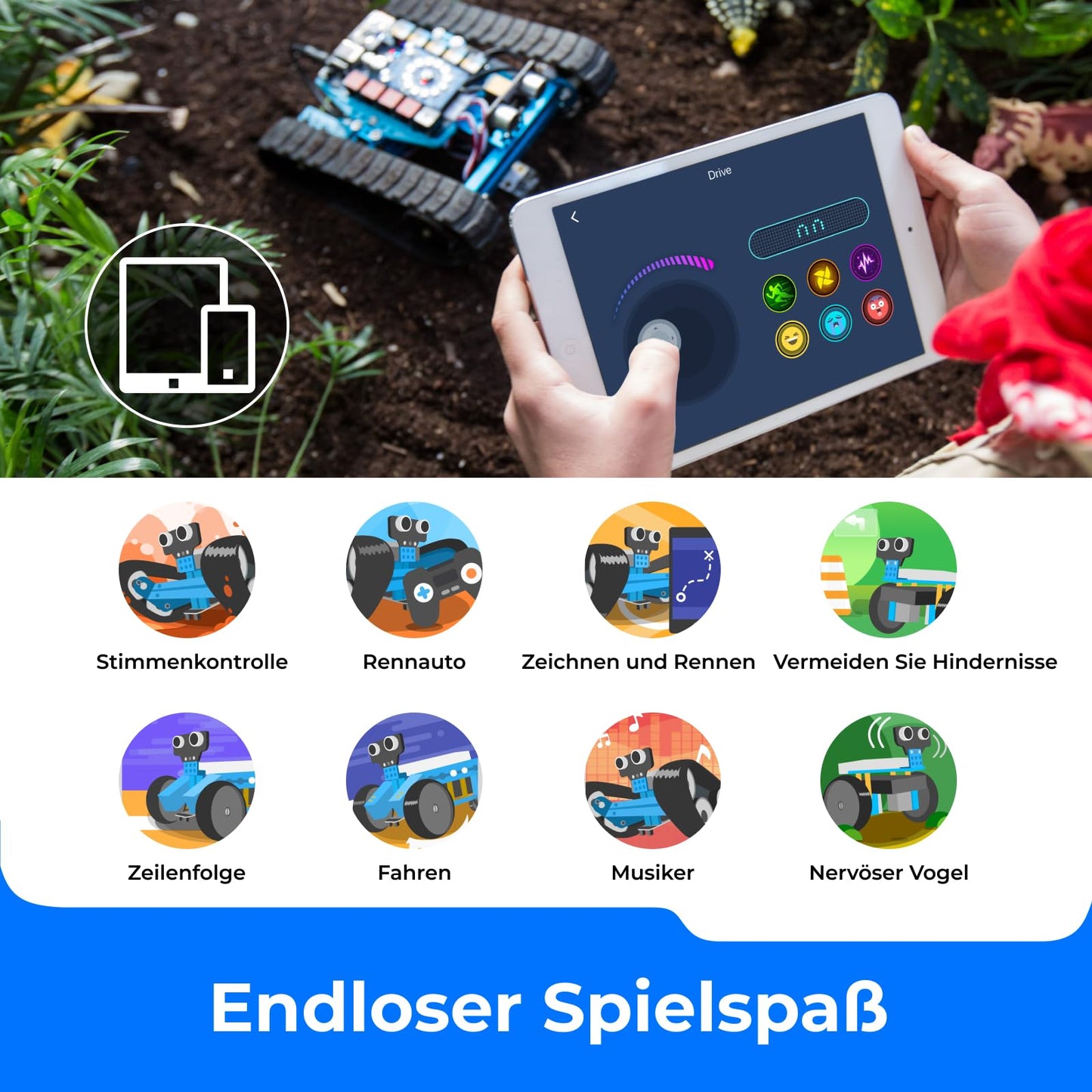 Makeblock mBot Ranger is a programmable 3-in-1 robot kit for kids aged 8 and up. This app-controlled robot toy can be programmed with Scratch/Arduino.