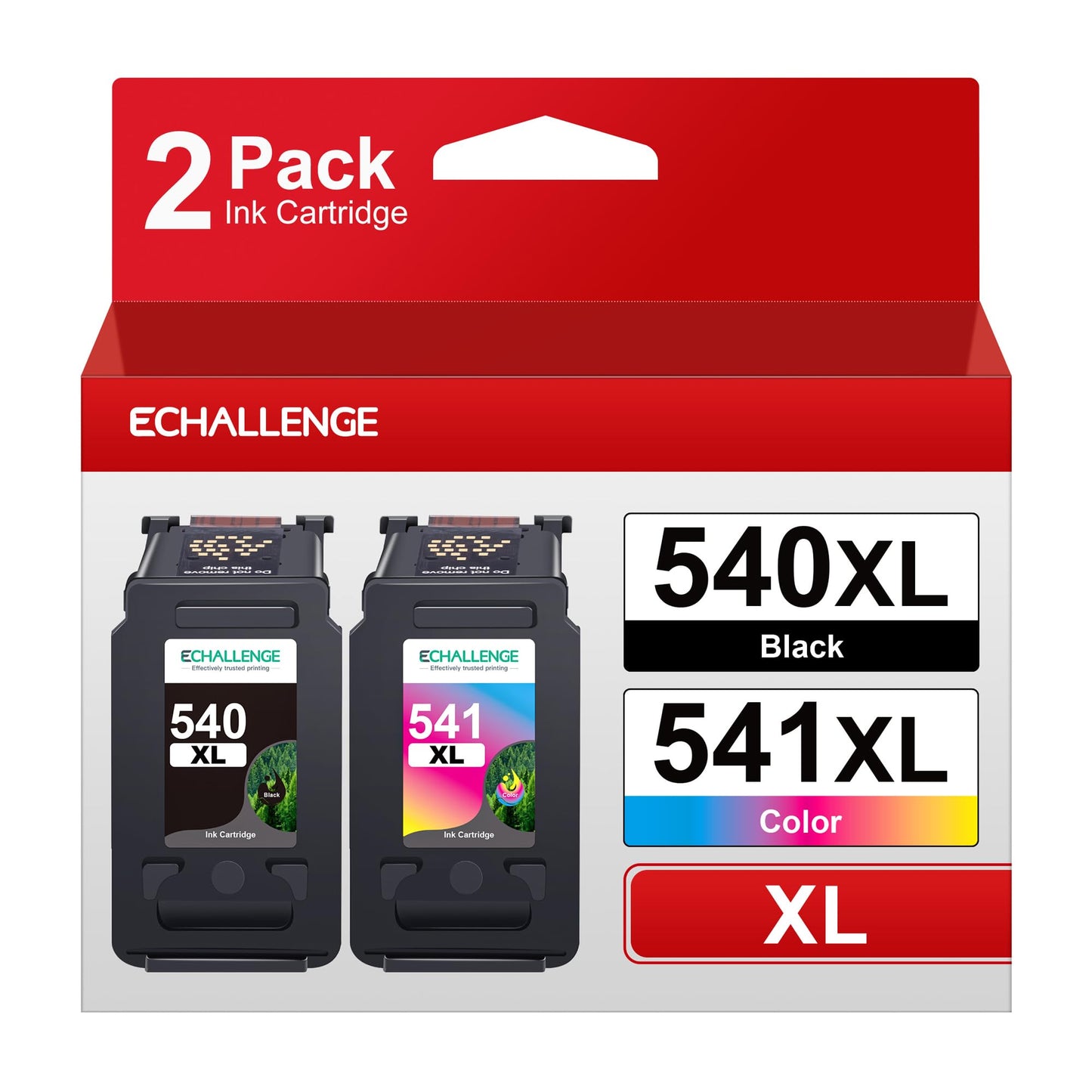 EChallenge PG-540 XL CL-541 XL compatible for Canon printer cartridges 540 541 XL multipack cartridges for Pixma TS5150 MG3650 MG3600 MG4250 MX475 MX375 MX535 MG3150 MG3500 (1 Black, 1 Color)