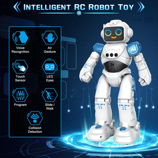 VATOS robot toys for kids aged 3-12 years - remote control robot, gesture control programmable RC robot toy dancing walking smart robot boys girls birthday gift