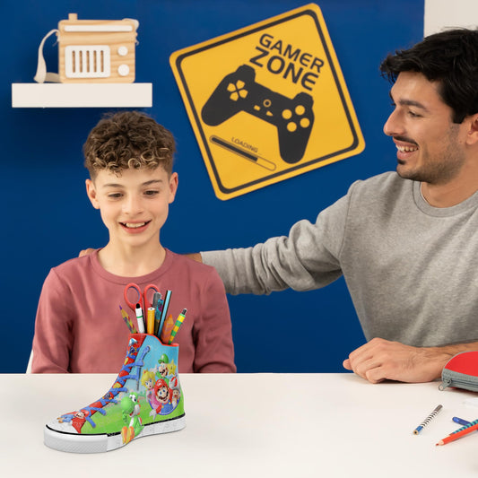 Ravensburger 3D Puzzle 11267 - Sneaker Super Mario - practical pen holder - desk organizer for big and little fans of the Italian plumber - for ages 8 and up