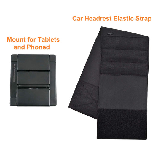 TFY Car Mount, car headrest mount for phones and tablets, compatible with devices with a 5 to 10.5 inch screen (Black)