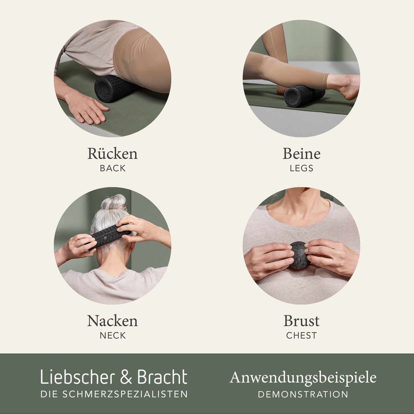 Liebscher & Bracht Original Fascia Set: Fascia roll and fascia ball (2 each) Made in Germany, Includes exercise app.