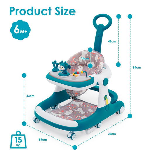 Baby walker, 3-in-1 walker from sitting to standing, multiple removable modes, entertainment-learning baby activity table for babies, boys, and girls.