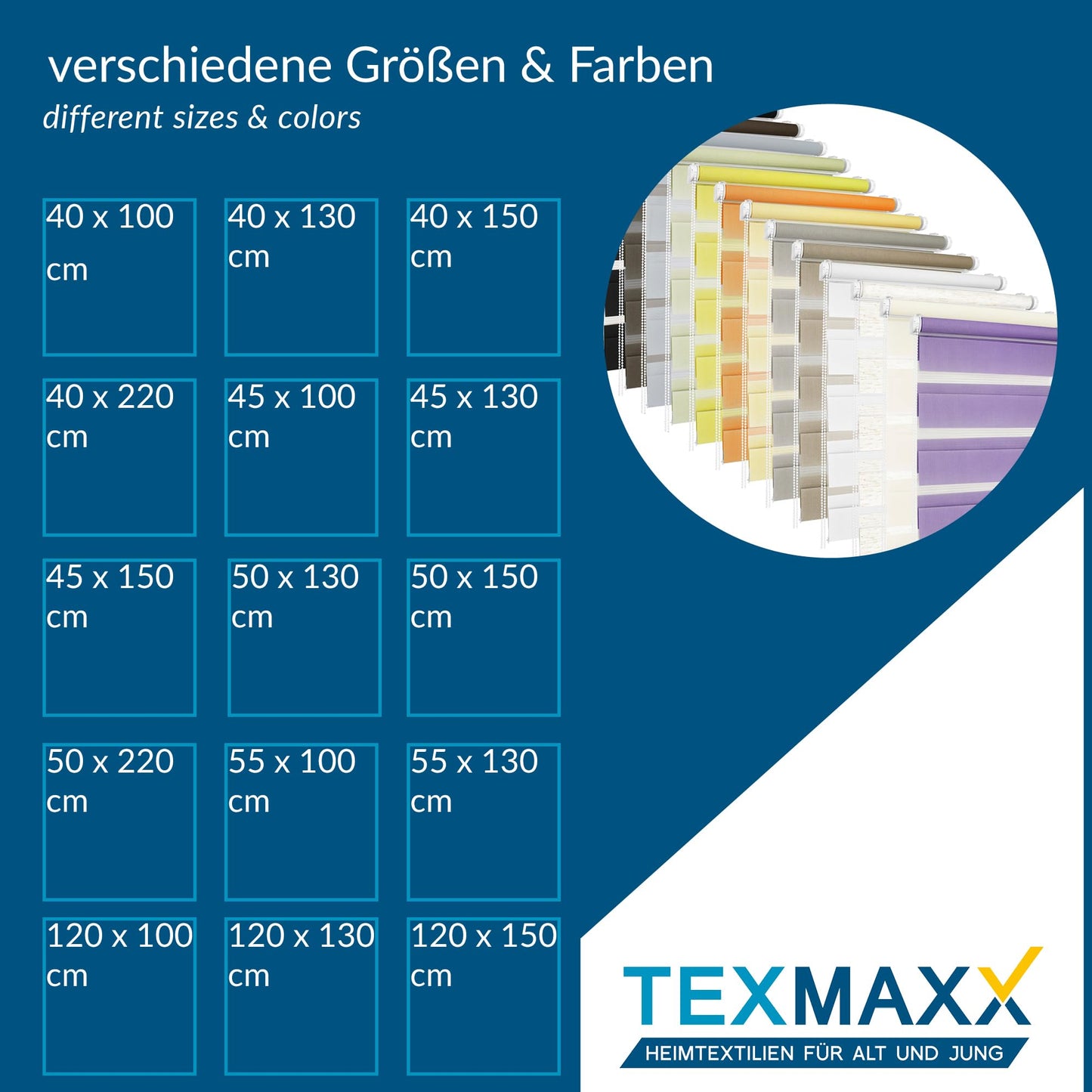TEXMAXX® Double roller blind clamp fix without drilling - 115 x 150cm (fabric width 111 cm) in linen look / roller blinds for windows without drilling / window blind inside without drilling / double roller blind without drilling including accessories